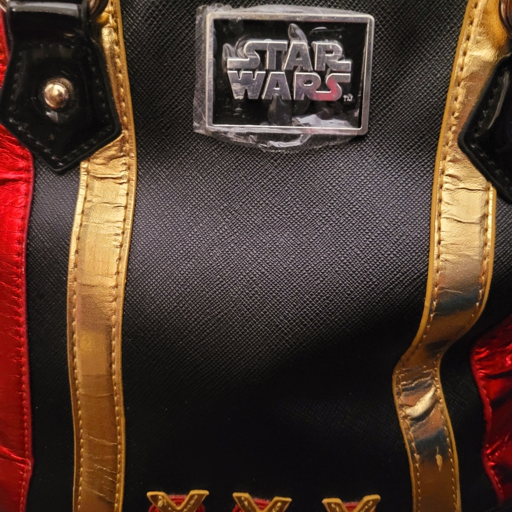 Star Wars Black and Gold Tote with Red Highlights NWT